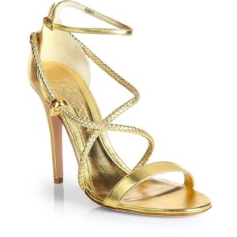 Alexander McQueen woven strappy skull sandal